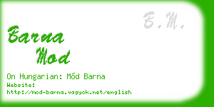 barna mod business card